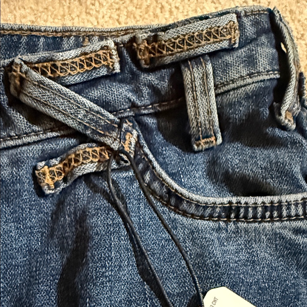 Wrangler Staud Collab Women's Cropped Boot Cut Jeans in Indigo Blue size 28 - Picture 3 of 11